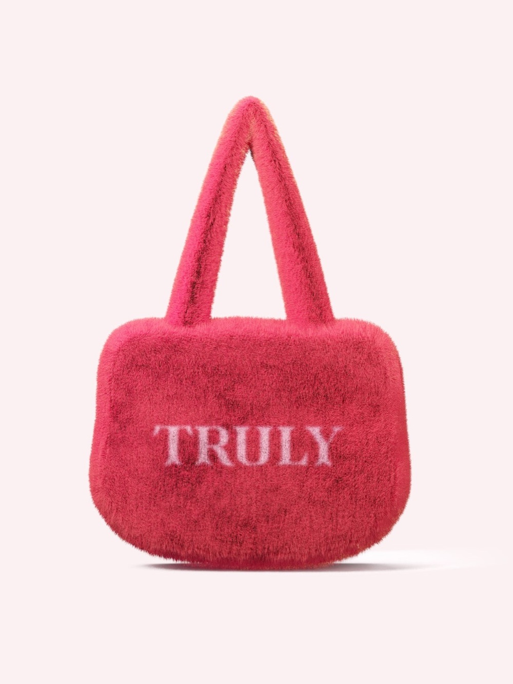 TRULY Hot Pink Faux-Fur Shoulder Tote